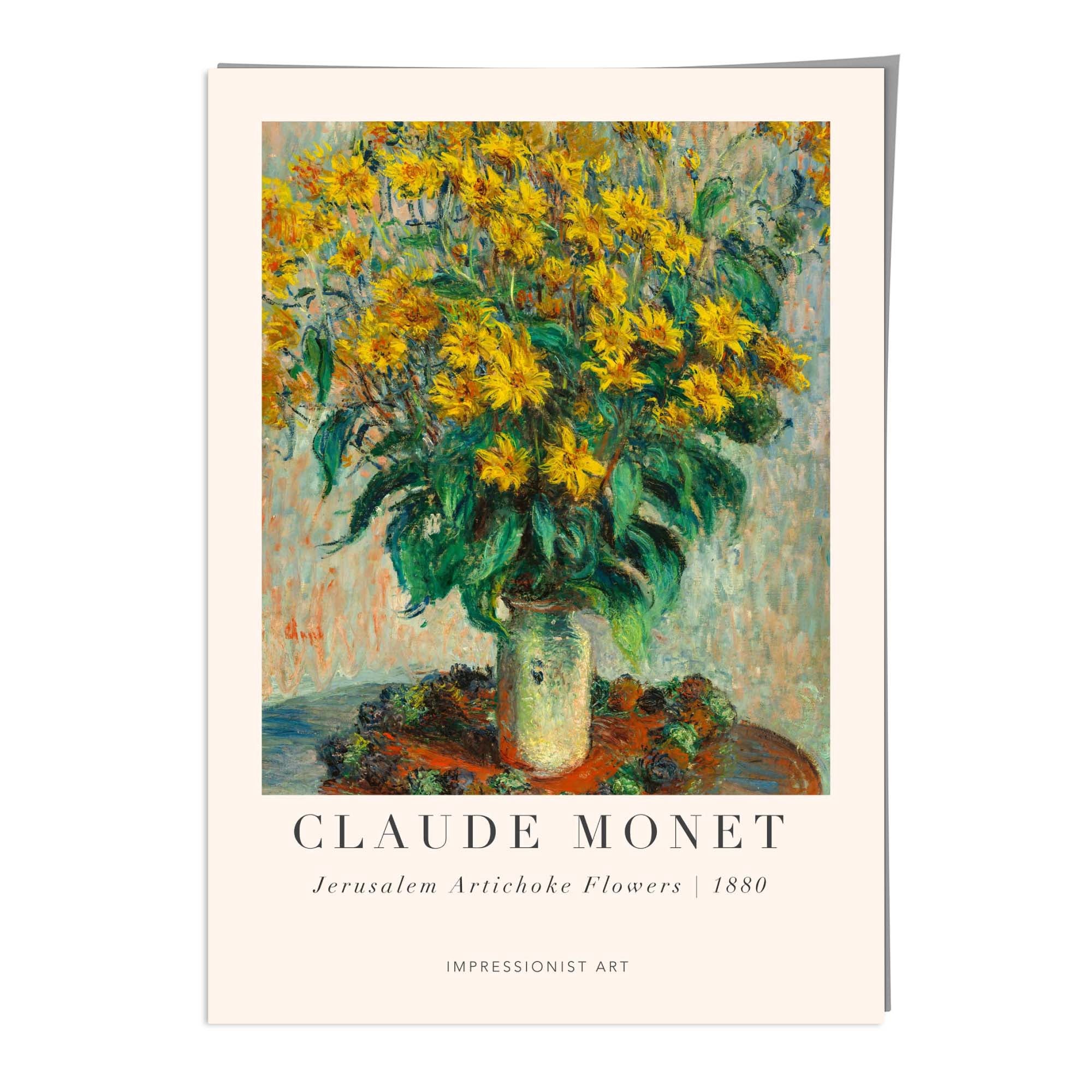 Claude Monet Jerusalem Artichoke Flowers Wall Art Print