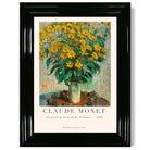 Claude Monet Jerusalem Artichoke Flowers print in Black Glossy Frame