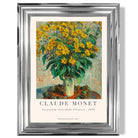 Claude Monet Jerusalem Artichoke Flowers print in Chrome Glossy Frame
