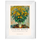 Claude Monet Jerusalem Artichoke Flowers print in White Glossy Frame