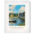 Claude Monet The Bridge at Argenteuil print in White Glossy Frame