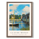 Claude Monet The Bridge at Argenteuil print in Walnut Wooden Frame