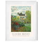 Claude Monet Artist's Garden Argenteuil print in White Glossy Frame