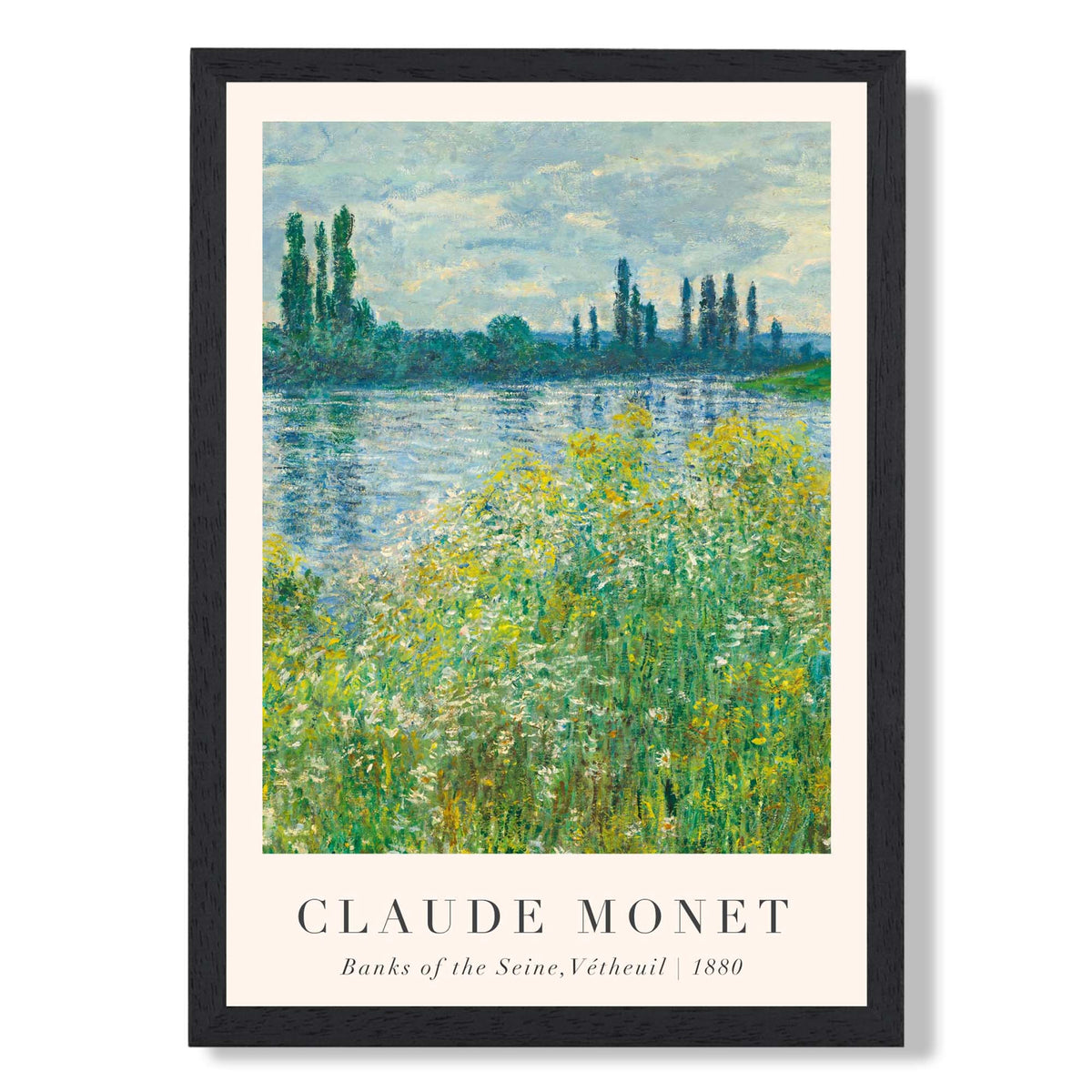 Claude Monet Banks of the Seine Vetheuil Framed Art Print | Artze Wall ...
