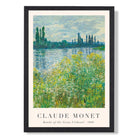 Claude Monet Banks of the Seine Vetheuil print in Black Wooden Frame