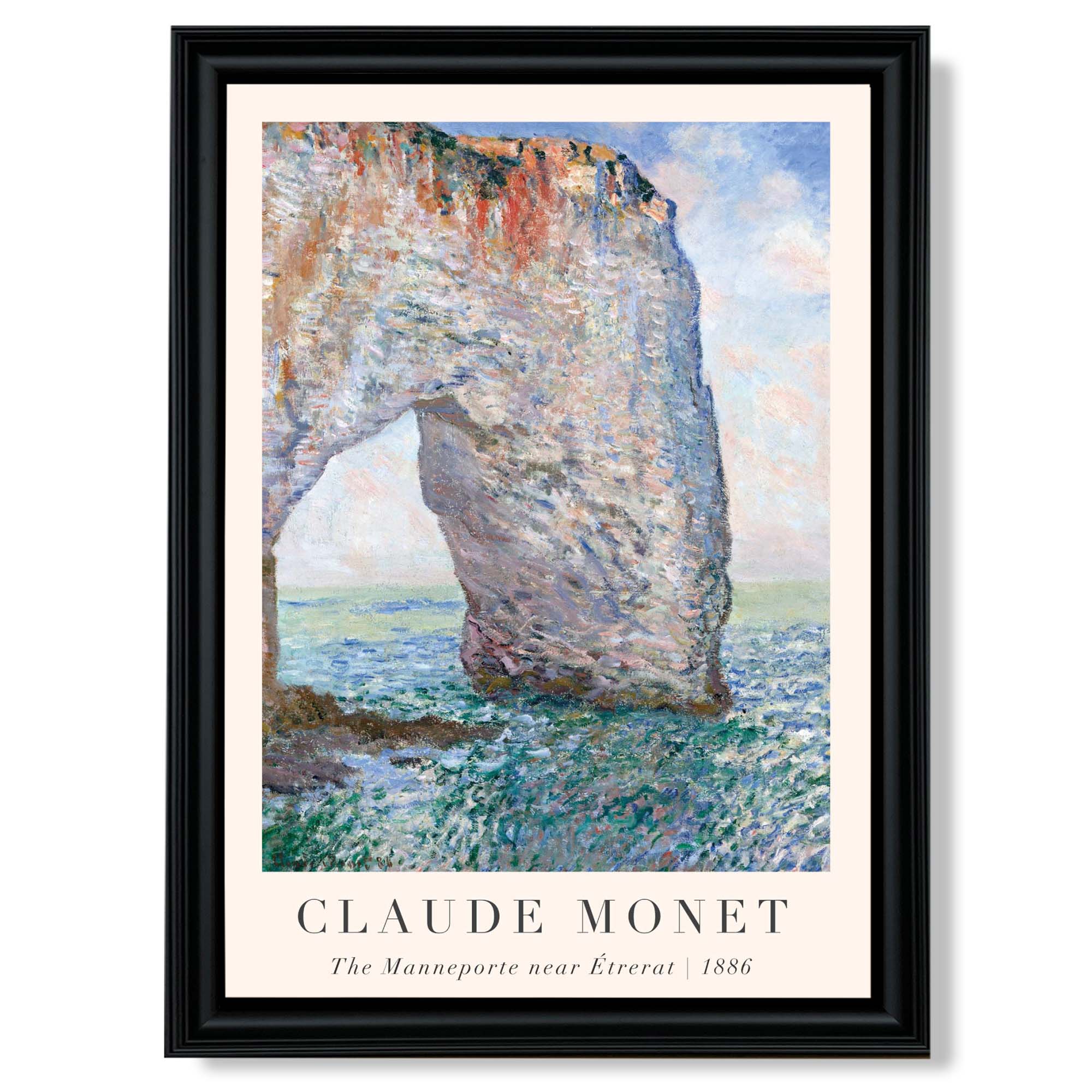 Claude Monet The Manneporte near Etrerat print in Black Scoop Frame