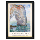 Claude Monet The Manneporte near Etrerat print in Black and Gold Frame