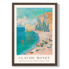 Claude Monet The Beach and the Falaise d'Amont print in Dark Wooden Frame