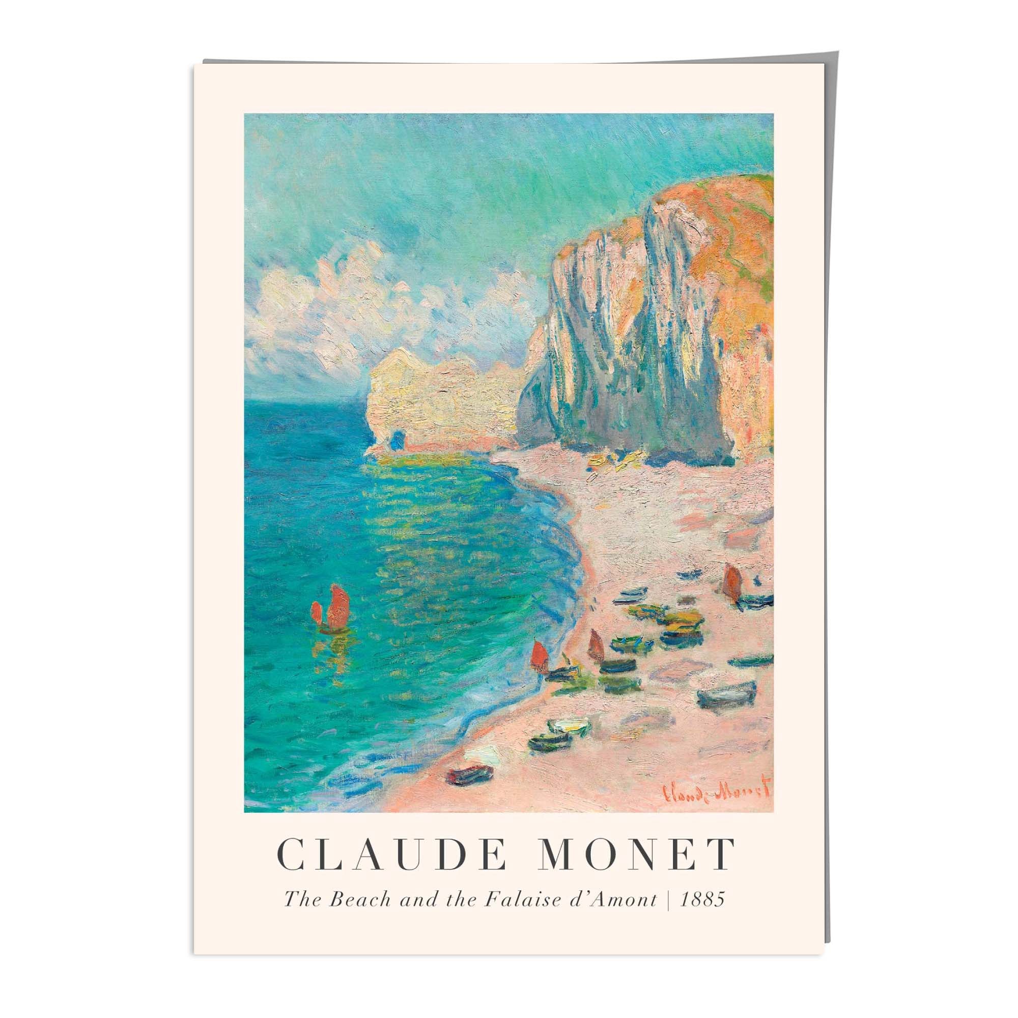 Claude Monet The Beach and the Falaise d'Amont Wall Art Print