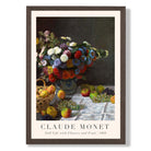 Claude Monet Flowers and Fruit print in Dark Wooden Frame
