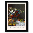 Claude Monet Flowers and Fruit print in Black Scoop Frame