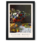 Claude Monet Flowers and Fruit print in Black and silver Frame
