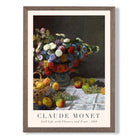 Claude Monet Flowers and Fruit print in Walnut Wooden Frame