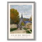Claude Monet Street in Sainte-Adresse print in Light Grey Wooden Frame