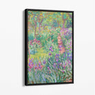 Claude Monet Artist's Garden Giverny Canvas Art Print with Black Float Frame