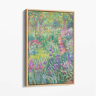 Claude Monet Artist's Garden Giverny Canvas Art Print with Oak Float Frame