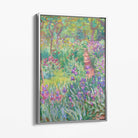 Claude Monet Artist's Garden Giverny Canvas Art Print with Silver Float Frame