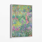 Claude Monet Artist's Garden Giverny Canvas Art Print with White Float Frame
