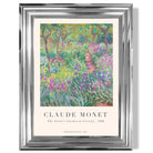 Claude Monet Artist's Garden Giverny print in Chrome Glossy Frame