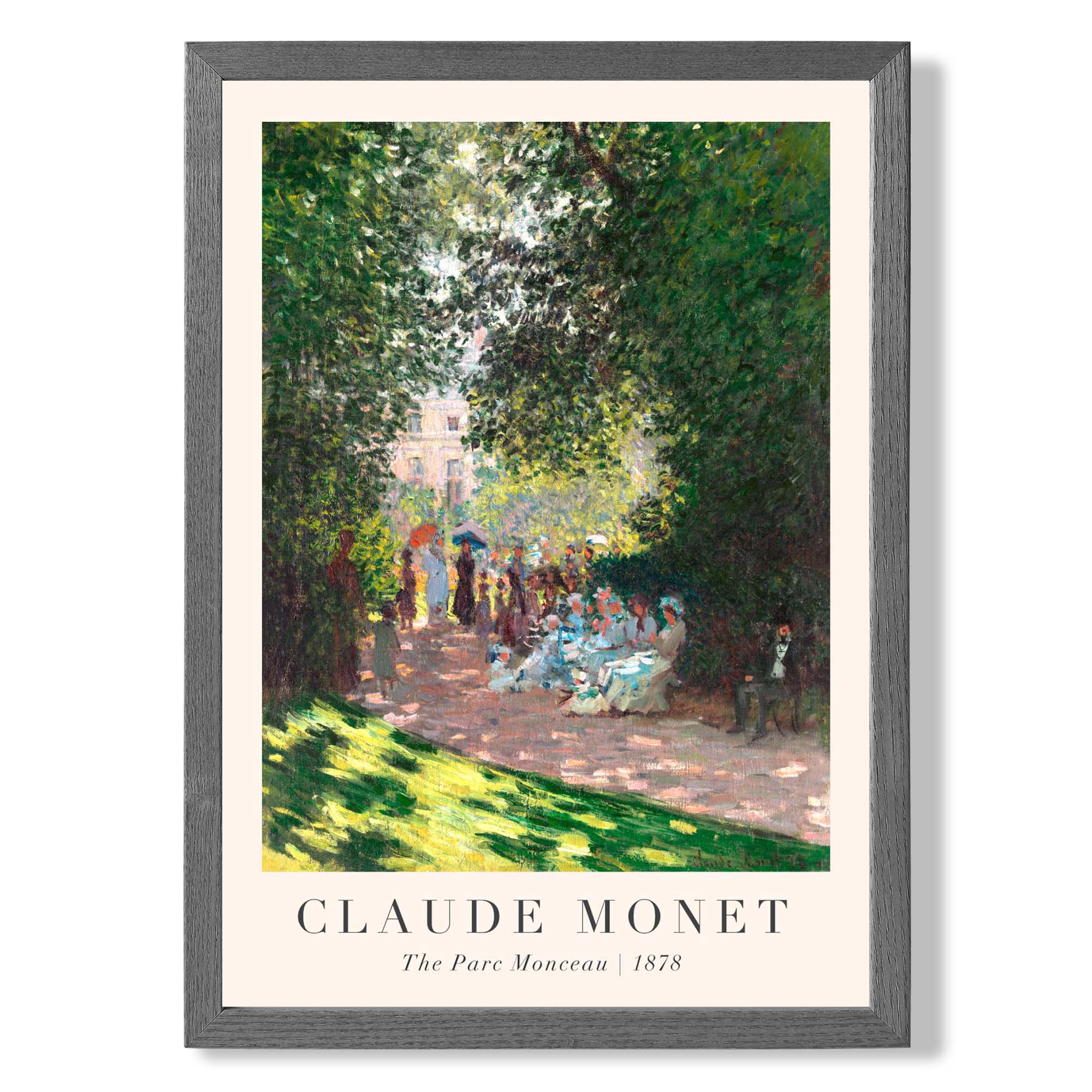 Claude Monet The Parc Monceau print in Dark Grey Wooden Frame
