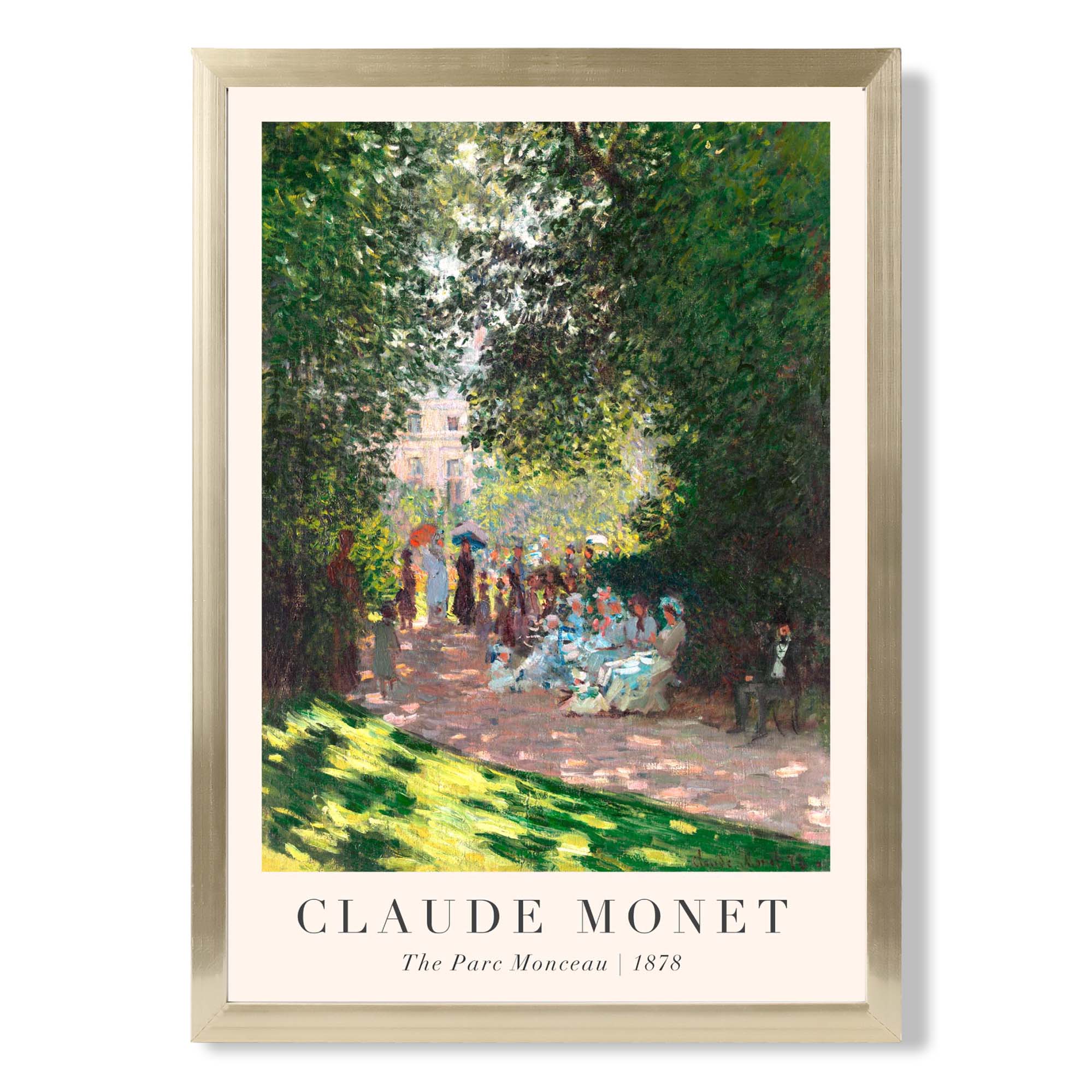 Claude Monet The Parc Monceau print in Gold Wooden Frame