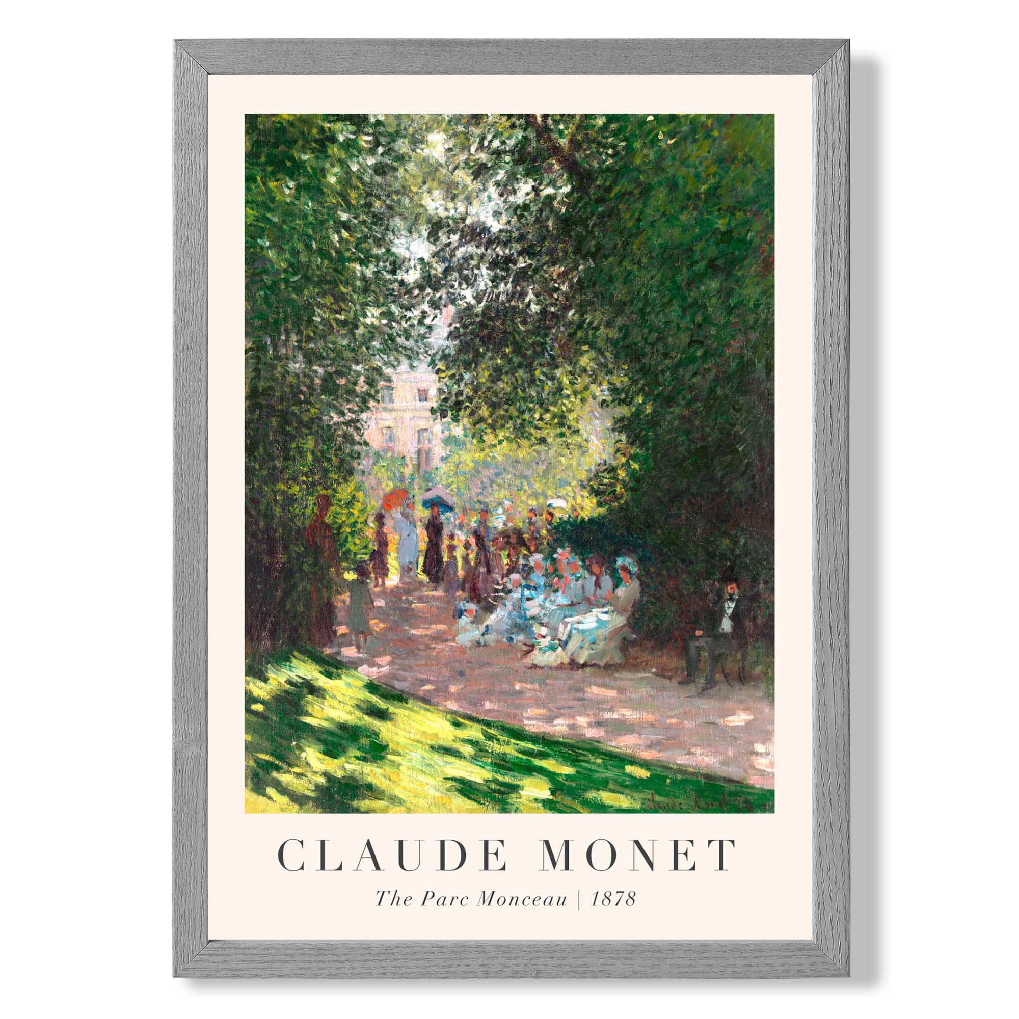 Claude Monet The Parc Monceau print in Light Grey Wooden Frame