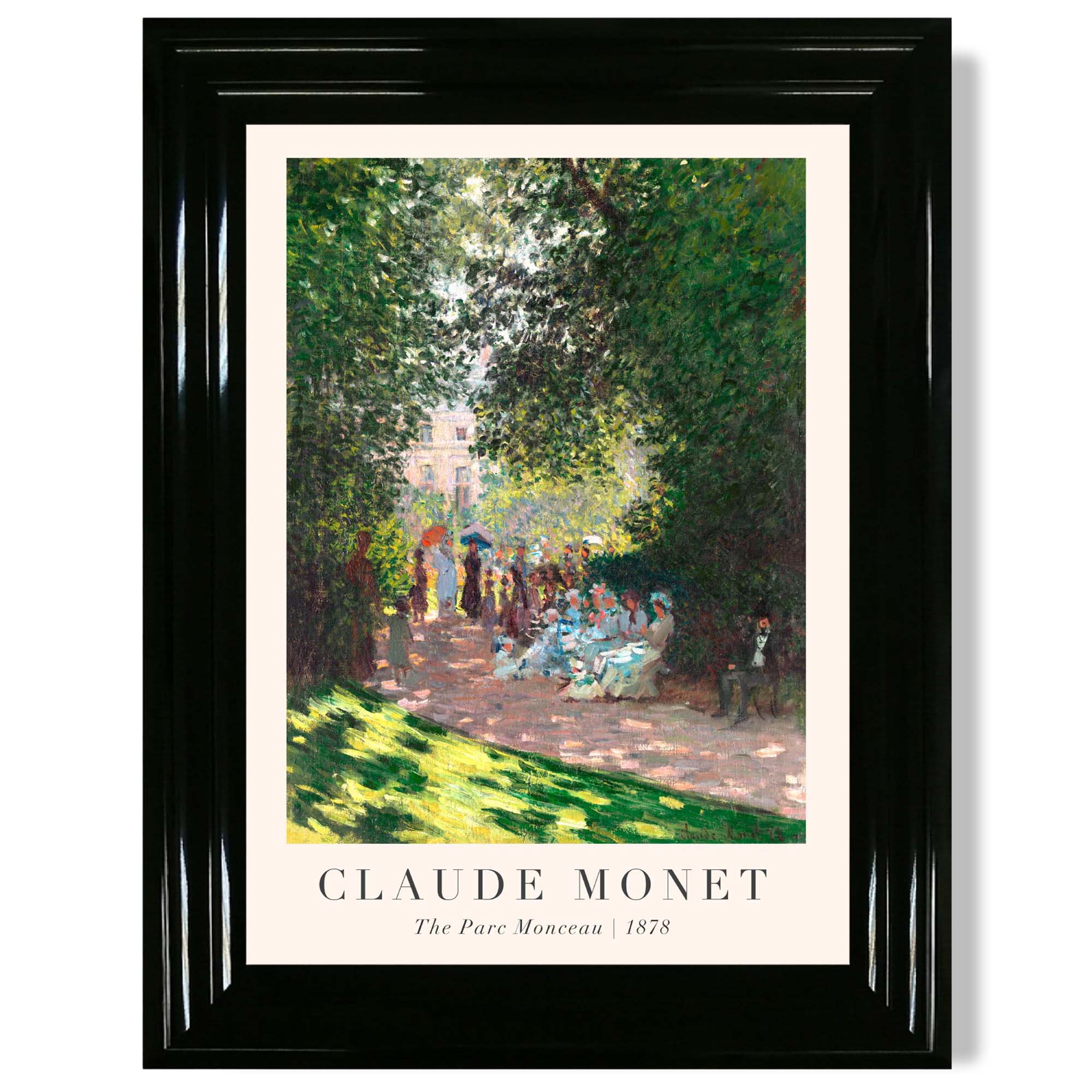 Claude Monet The Parc Monceau print in Black Glossy Frame