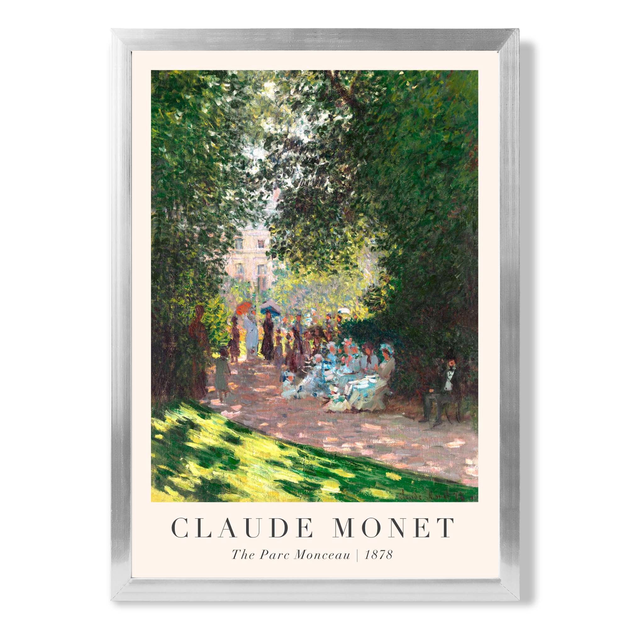 Claude Monet The Parc Monceau print in Silver Wooden Frame