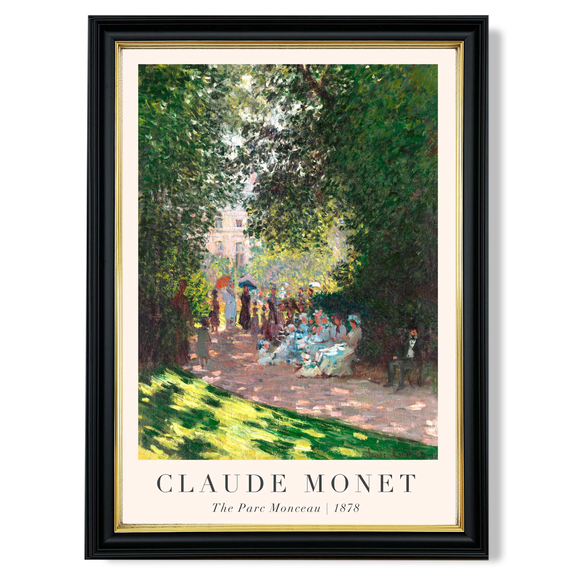 Claude Monet The Parc Monceau print in Black and Gold Frame