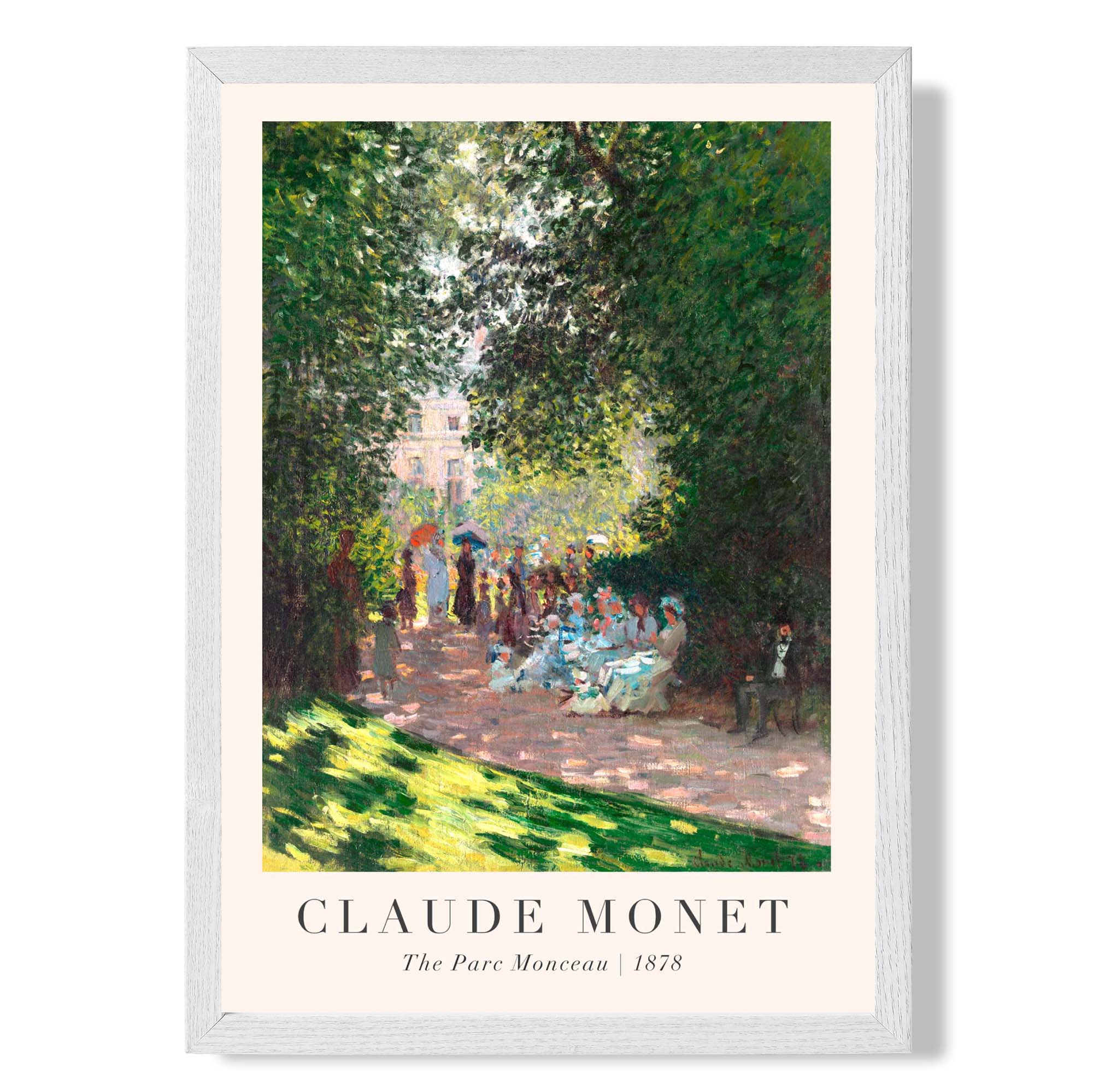 Claude Monet The Parc Monceau print in White Wooden Frame