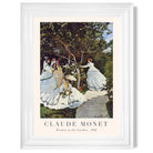 Claude Monet Women in the Garden print in White Glossy Frame