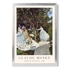 Claude Monet Women in the Garden print in Silver Wooden Frame