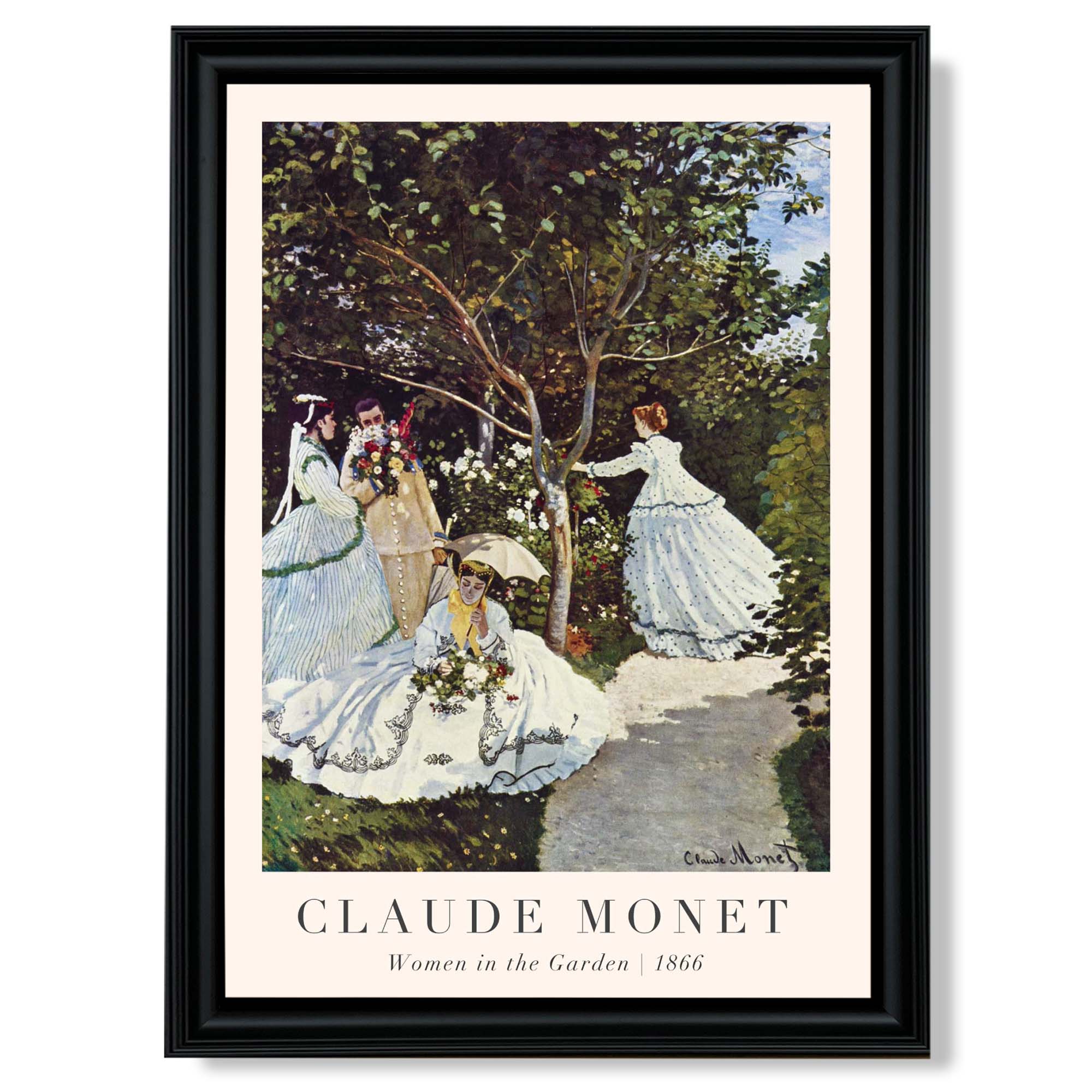 Claude Monet Women in the Garden print in Black Scoop Frame