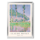 Claude Monet Poplars print in Silver Wooden Frame
