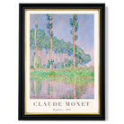 Claude Monet Poplars print in Black and Gold Frame
