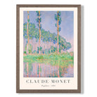 Claude Monet Poplars print in Walnut Wooden Frame
