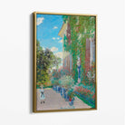 Claude Monet Artist's House at Argenteuil Canvas Art Print with Gold Float Frame