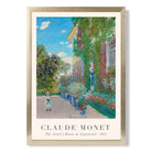 Claude Monet Artist's House at Argenteuil print in Gold Wooden Frame