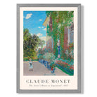 Claude Monet Artist's House at Argenteuil print in Light Grey Wooden Frame