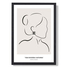 I am Fashion Sketch Quote  Art Print print in Black Wooden Frame