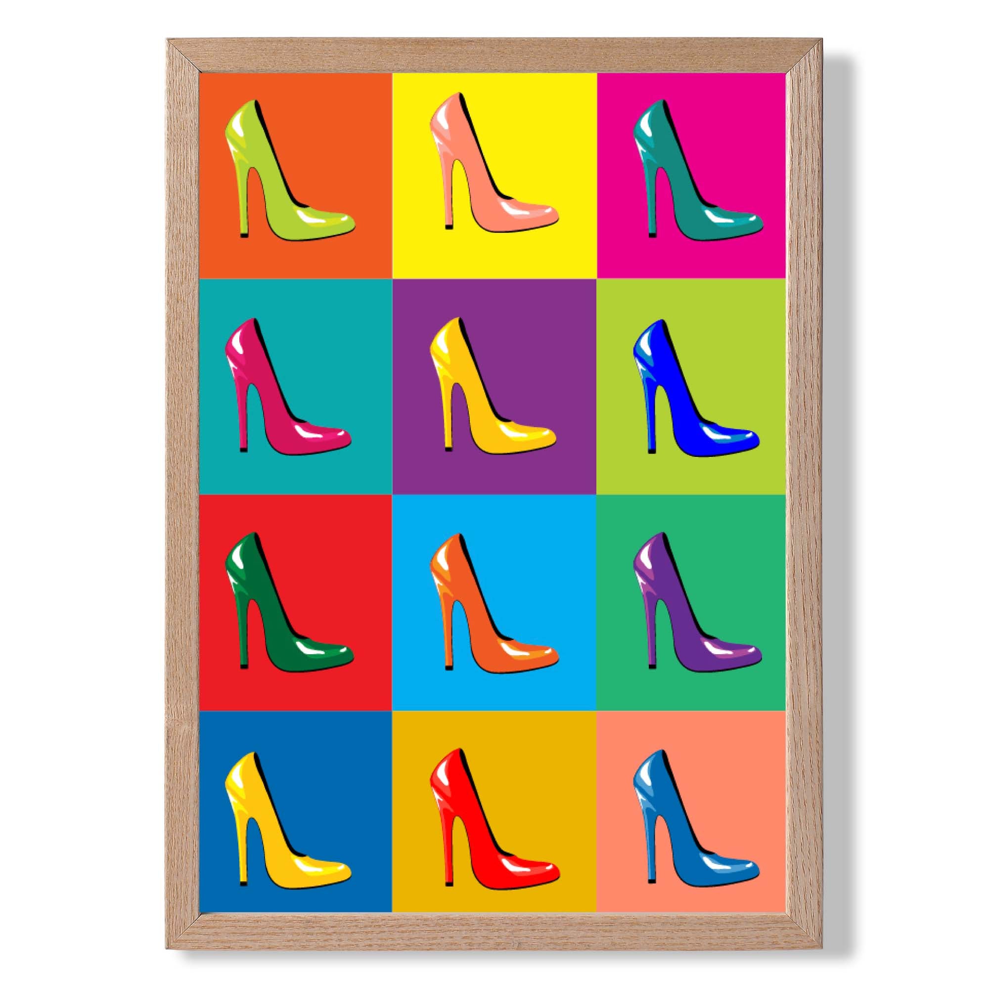 Fashion Shoes in Pop Art Style Art Print Wall Art Print