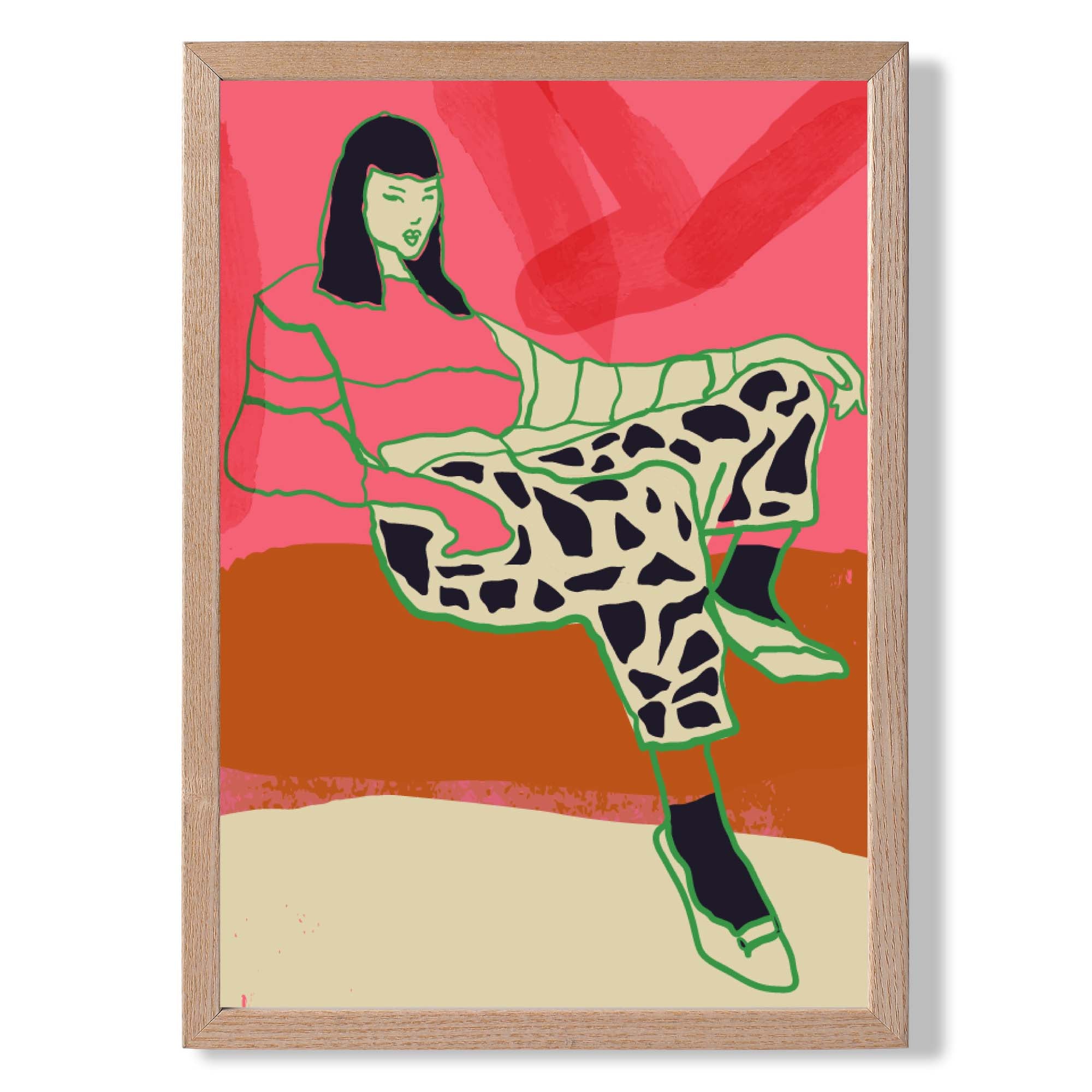 La Mode Relaxed in Pink Art Print Wall Art Print