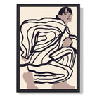 La Mode Active In Beige Art Print print in Black Wooden Frame