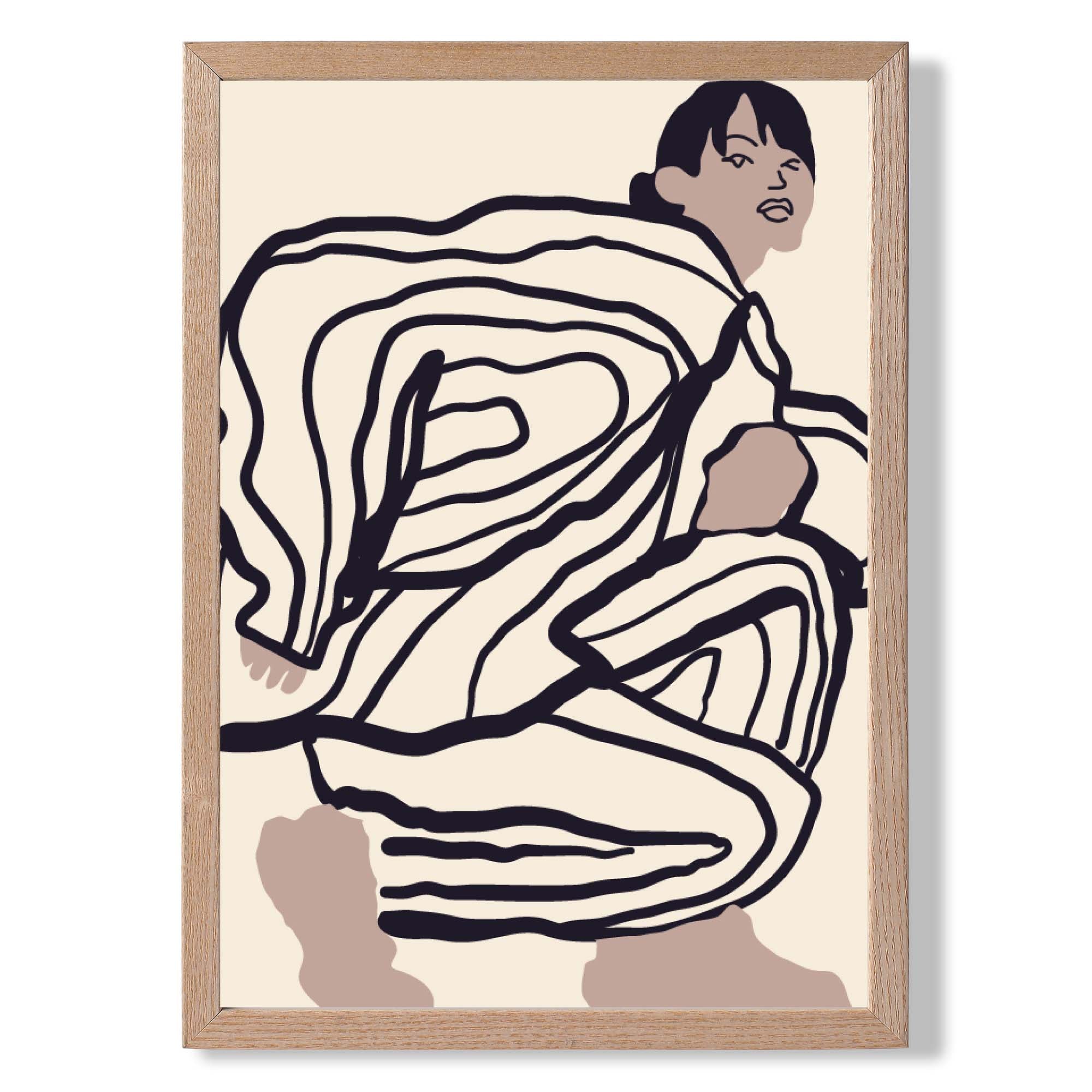 La Mode Active In Beige Art Print Wall Art Print