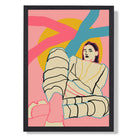 La Mode Styled In Pink Art Print print in Black Wooden Frame