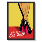 Catwalk Legs Quote Art Print print in Black Wooden Frame