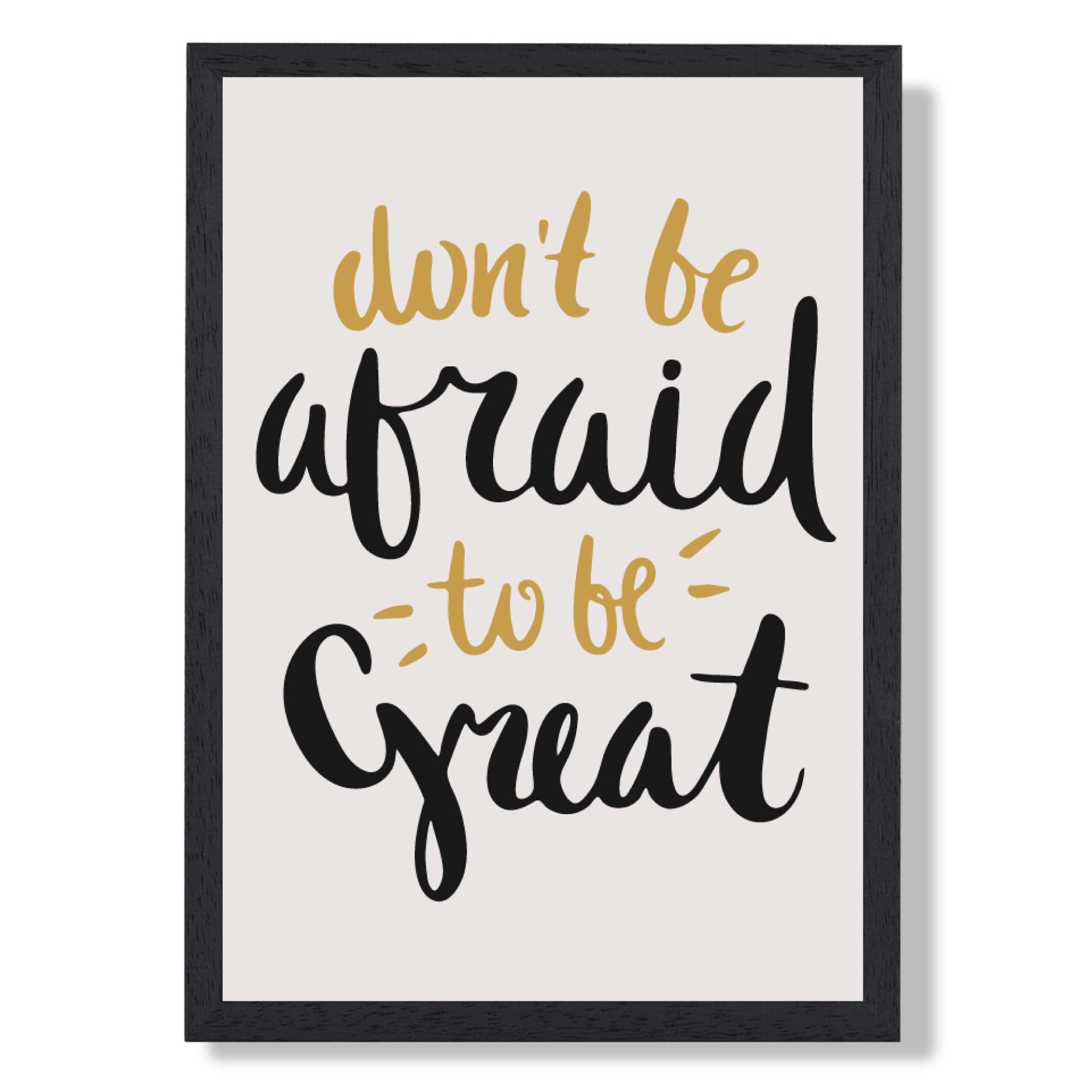 Be Great Retro Quote Art Print print in Black Wooden Frame