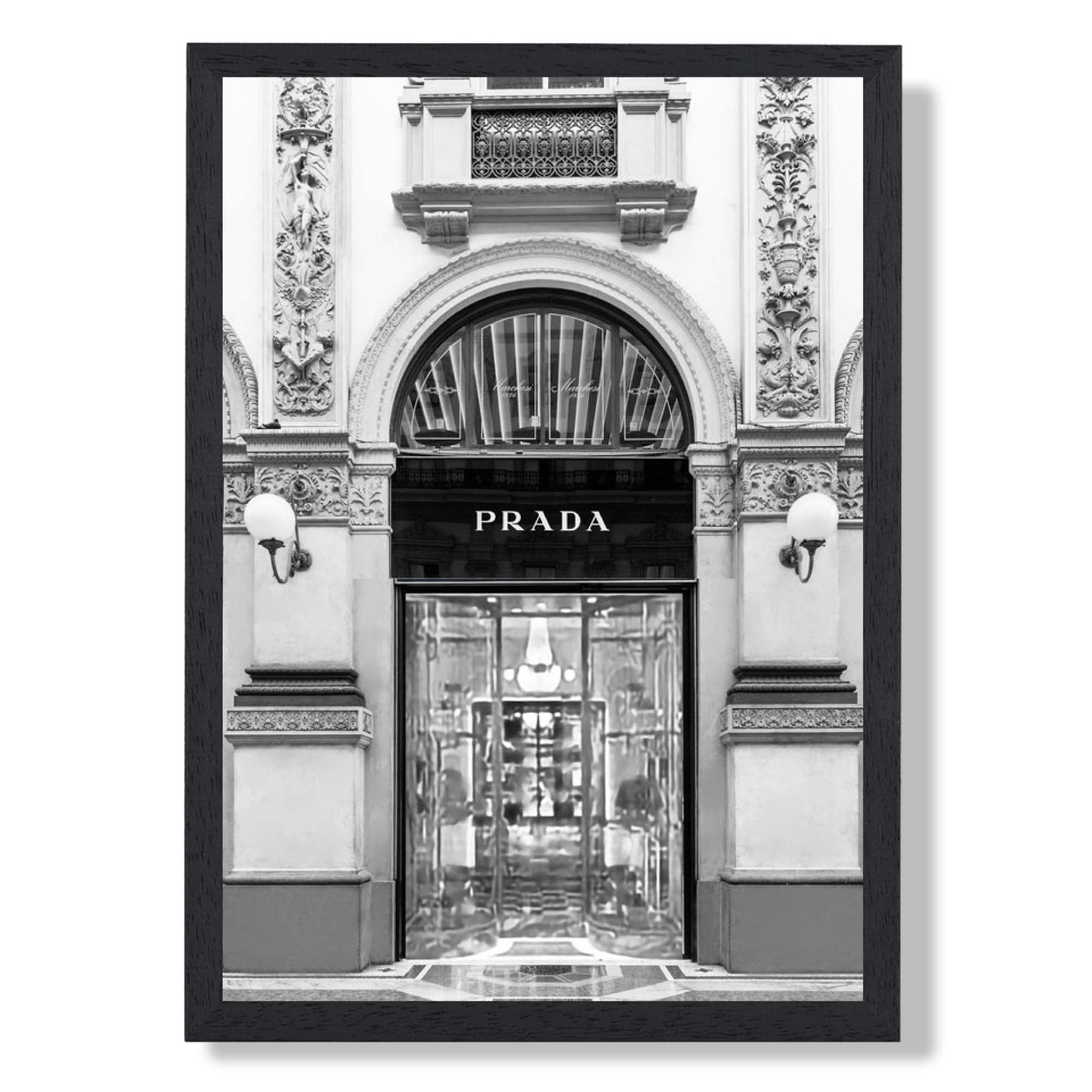 Luxury Fashion Store Art Print print in Black Wooden Frame
