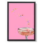 Dive into Champagne Pink Art Print print in Black Wooden Frame