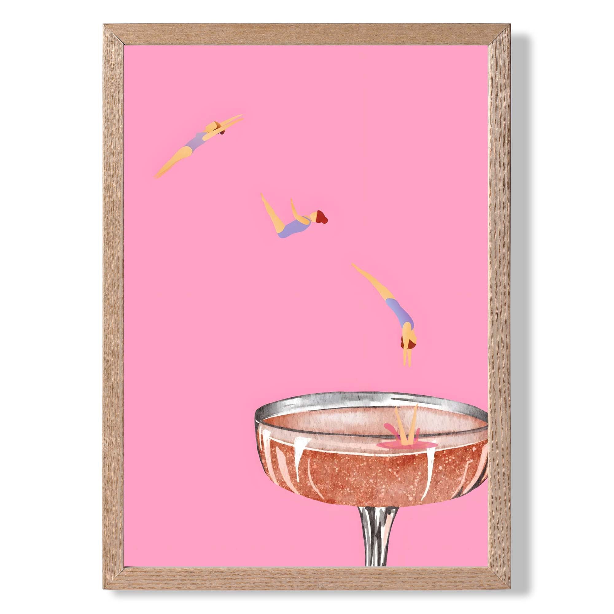 Dive into Champagne Pink Art Print Wall Art Print